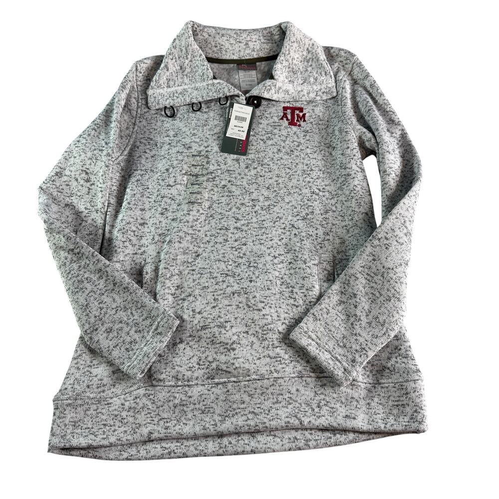 Texas A&M Aggies Pullover Sweatshirt Womens Medium Gray Fleece NWT